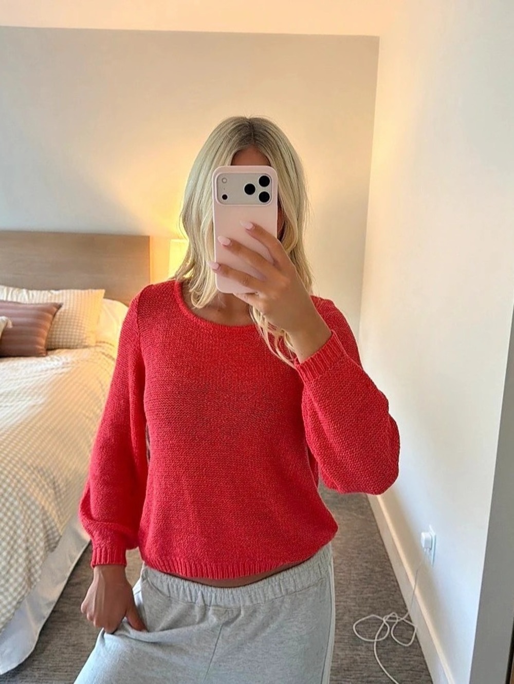 Loft Red Crew Neck Sweater Like New